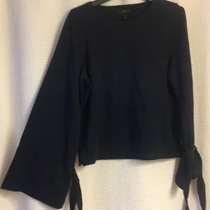 J. Crew Dark Blue Hoodie with Ribbon Cuffs
